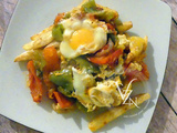 Chakchouka aux œufs et frites