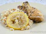 Cuisses de poulet citron, ail et basilic