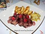 Magret de canard aux framboises