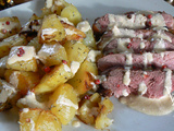 Magret de canard sauce au foie gras, pommes de terre