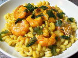 Pâtes aux crevettes et curry