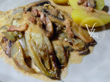 Poêlée d’endives crémeuses aux champignons