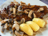 Steak Worcester et champignons