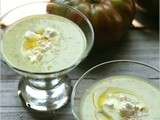 Velouté de courgettes glacé et cubes de fêta