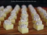 Cubes d'emmental et crème de noix