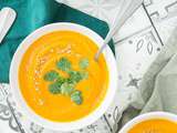 Velouté épicé aux légumes : carottes, patates douces, courge et panais