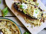 Aubergines à la chermoula et boulghour