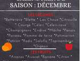 Calendrier de saison du mois de décembre