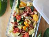 Lunch Box Pâtes Courgettes Lardons et Tomates