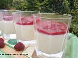 Panna cotta au lait Ribot sur lit de framboises