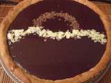 Tarte au chocolat, caramel beurre salé et pralin