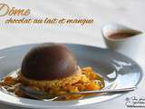 Dôme au chocolat au lait et à la mangue