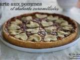 Tarte aux pommes et rhubarbe caramélisées