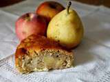 Gâteau pomme-poire-pêches à 6 mains