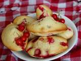 Madeleines chocolat blanc- groseilles