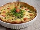 Quiche au fleuri du vinage, roquette et tomates cerises