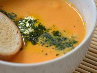 Soupe carotte, courge musquée et mascarpone {thermomix}