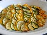 Tian de courgettes jaunes et vertes