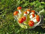 Champignons vénéneux pour Halloween (tomates et mozzarella) - Une ribambelle d'histoires