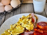 Omelette au lait au jambon, à la mozzarella et aux tomates - Une ribambelle d'histoires