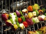 Brochettes de légumes au Halloumi