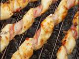 Brochettes de pain lard romarin