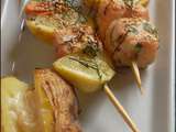 Brochettes de saumon au citron et à l'aneth