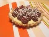 Variation de tarte chocolat blanc framboises