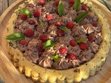 Tarte cookie chocolat framboises