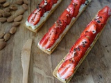 Tartelettes longues aux fraises amandes