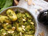 Celle qui faisait…des gnocchis de pommes de terre au pesto d’épinards {végétalien}