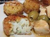 Boulettes craquantes de chou-fleur en sauce blanche