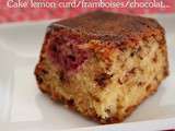 Cake lemon curd/framboises/chocolat