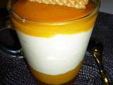 Mousse de mangue sur coulis de kaki