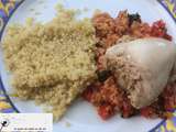 Poulet farci, quinoa concassée de tomates