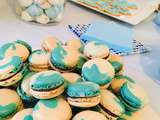 Macarons « It’s a boy », coco et chocolat au lait