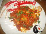 Chien de mer en sauce tomate