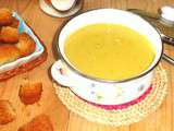 Soupe de lentilles corail au lait de coco, curry et gingembre