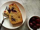 Gâteau aux cerises, amandes et citron