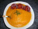 Veloute de carottes, curcuma et cumin, au cookeo et ses chips de bacon