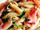 Penne au gorgonzola et jambon cru