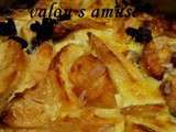 Flaugnarde aux pommes rhum raisins canelle