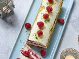 Bûche de Noël au mascarpone et framboises