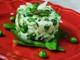 Risotto printanier {petits pois, pois gourmands, épinards, asperges, cébettes} et premier  Yummy day 