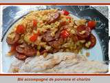 Blé accompagné de poivrons et chorizo