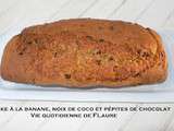 Cake à la banane, noix de coco et pépites de chocolat