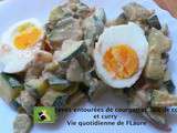 Fèves entourées de courgettes, lait de coco et curry