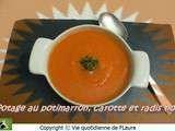 Potage au potimarron, carotte et radis noir