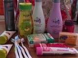 Trousse de toilette de ma famille en vacances