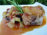 Poulet à la brunoise de ratatouille et romarin